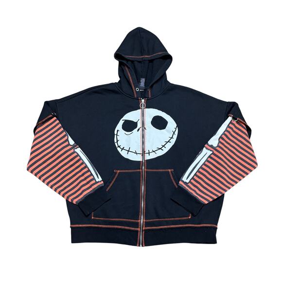 Her Universe The Nightmare Before Christmas Jack Stripe Twofer Zip Hoodie 2X - Picture 1 of 9